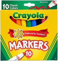 Crayola 10 支 Broad Line 原创记号笔 - 经典 Assorted Classic Colors 1包 58-7722