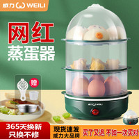 WEILI 威力 蒸蛋器自动断电煮蛋器家用蒸蛋羹多功能早餐机1-3格大小容量