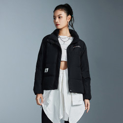 peak匹克秋冬女式羽绒服立领外套女款运动休闲面包棉服女