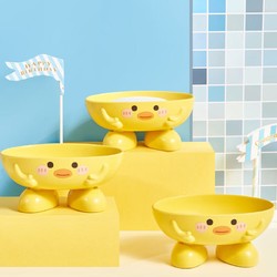 香柚小镇  肥皂盒 卡通香皂盒儿童可爱萌趣肥皂架托免打孔卫生间家用沥水创意肥皂盒 黄色