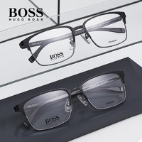 HUGO BOSS 男商务钛材超轻眼镜架 赠高质1.67防蓝光镜片