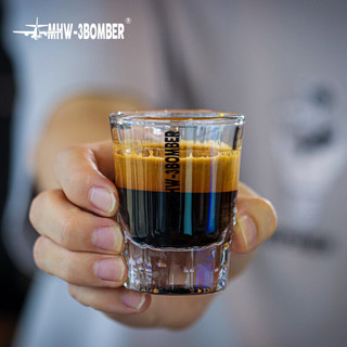 MHW-3BOMBER 轰炸机咖啡量杯 shot杯玻璃盎司杯 带刻度浓缩杯50ml 50ML-白字