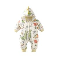 aqpa 探索新世界系列 G121315Y 婴儿长袖连体棉服 前开款 恐龙派对日 90cm