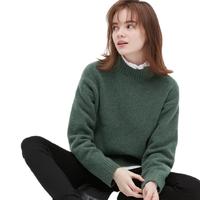 UNIQLO 优衣库 女士半高领针织衫 450519 深绿色 XL