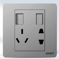 PLUS会员：CHNT 正泰 NEW6 双USB五孔插座