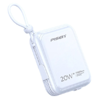 PISEN 品胜 D156 移动电源 苹果白 10000mAh Micro-B/Type-C 20W