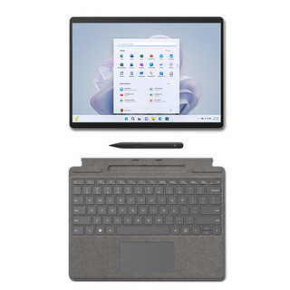 微软Surface Pro 9 亮铂金+亮铂金带触控笔键盘盖 5G版 SQ3 16G+256G 二合一平板电脑 13英寸120Hz触控屏