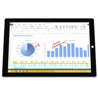 微软（Microsoft）Surface Pro 3 平板电脑 12.1英寸（中文版 Intel i3 4G内存 64G存储）4YM-00014