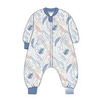 OUYUN 欧孕 OY107-7 婴儿长袖分腿式睡袋 竖开档款 长颈鹿 S