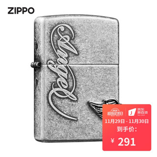 ZIPPO 之宝 ZBT-1-3 爱天使 蚀刻徽章 煤油防风火机 银色