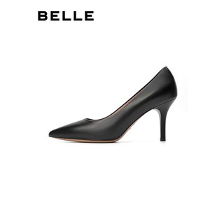 BeLLE 百丽 气质高跟鞋女2022新商场同款时尚通勤细跟婚鞋单鞋BDA04AQ2 浅黑 36