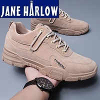 JANE HARLOW 新款工装鞋休闲潮流低帮马丁靴户外厚底劳保鞋