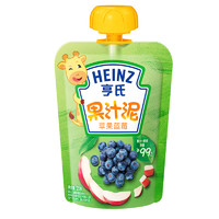 Heinz 亨氏 [22年3月产]亨氏(Heinz)果汁泥 苹果蓝莓果汁泥 120g袋装