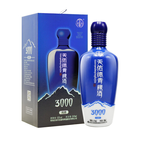 Tian youde 天佑德 青稞酒 海拔3000 52%vol 清香型白酒 500ml 单瓶装