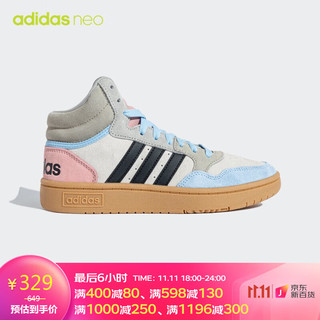 adidas 阿迪达斯 NEO 女子 运动休闲系列 HOOPS 3.0 MID 运动 休闲鞋HP3105 37码UK4.5码