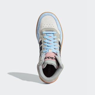 adidas 阿迪达斯 NEO 女子 运动休闲系列 HOOPS 3.0 MID 运动 休闲鞋HP3105 37码UK4.5码 米色/灰色/粉色/蓝色 38.5