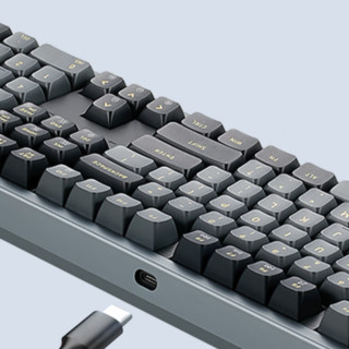Hyeku 黑峡谷 i5 108键 有线机械键盘 永夜黑 苍岭快快轴 RGB