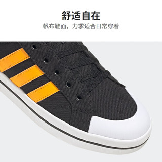 adidas阿迪达斯官方neo BRAVADA男女低帮休闲运动帆布鞋 黑/黄/白 43(265mm)