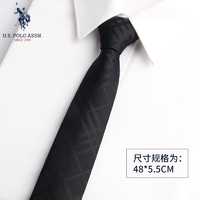 us polo assn U.S. POLO ASSN 拉链领带男5.5商务休闲正装易拉得懒人免系男士西装领带学生礼盒装 SLDOO-60008 黑色格纹