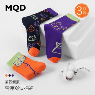 MQD 马骑顿 儿童中筒袜 3双装