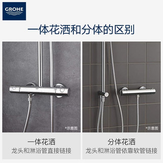 GROHE 高仪 原装进口恒温花洒套装 250MM方形顶喷 一体式淋浴系统26243