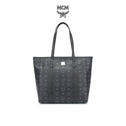 MCM 奢侈品 女士Aren Visetos黑色中号人造革时尚购物袋手提包菜篮子 MWPAATN03BK001