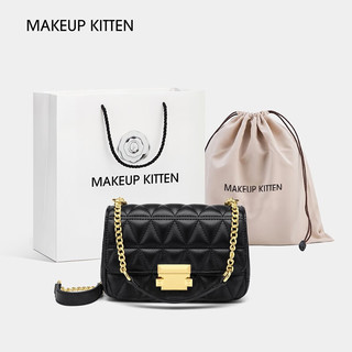 PLUS:会员 Makeup Kitten 牛皮时尚菱格链条包女