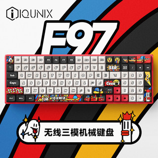 IQUNIX F97-涂鸦日记-红 机械键盘 三模热插拔客制化键盘 无线蓝牙游戏键盘 100键电脑键盘 TTC金粉轴无光版