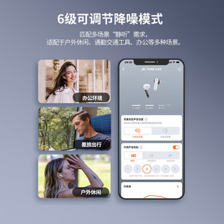JBL TUNE FLEX小晶豆降噪版 真无线蓝牙耳机入耳式半透明