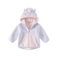 DAVE&BELLA 戴维贝拉 男女童通用连帽摇粒绒外套 DBX14462-B 独角兽 80码