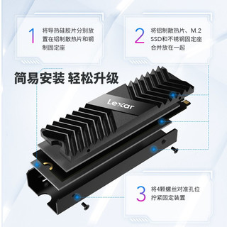 雷克沙（Lexar） NM610 500G 1T M2固态硬盘M.2 NVMe笔记本台式SSD固态  PRO升级版 固态硬盘1TB +M.2散热马甲 SSD M.2 NVME 2280