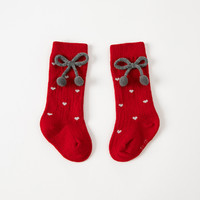 戴维贝拉 女童袜子2022秋装新款儿童弹力袜婴儿圣诞款中筒袜