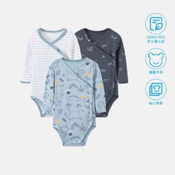 Carter's 孩特 22年新品男女童婴幼长袖三件装三角连身衣舒适哈衣爬服连体衣