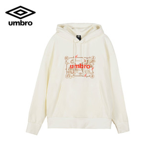 Umbro 茵宝 秋冬国潮特色男子休闲运动套头连帽卫衣 UO213AP2455-012米白色 XL