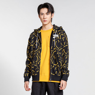 PUMA 彪马 Club Aop 男子运动夹克 530161-01 黑黄色 S