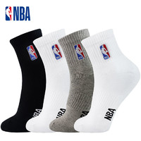 NBA 男士中筒运动袜子男款棉舒适吸汗透气时尚潮流健身篮球跑步袜
