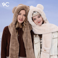 VVC 1012 保暖小熊围巾手套三合一