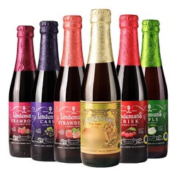 Lindemans 林德曼 果桃子樱桃草莓8口味随机组合250mlx6瓶装精酿啤酒