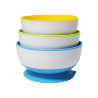 munchkin 满趣健 ‎49003 儿童吸盘碗 3个装 黄色+绿色+蓝色