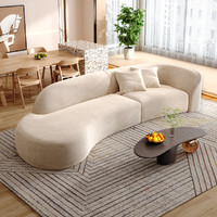 几度 北欧科技布艺沙发家用客厅意式极简弧形轻奢款现代异形沙发侘寂风