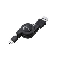 SANWA SUPPLY 山业 USB2.0 移动电缆 黑色 0.1-0.8m 调节方便 轻巧便携