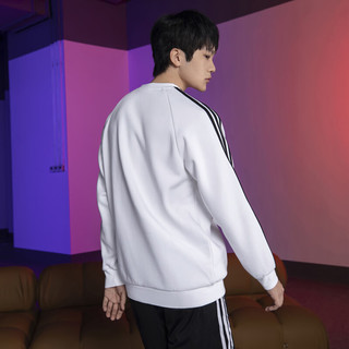 adidas ORIGINALS 3-STRIPES CREW 男子运动卫衣 HE9483 白色 XL