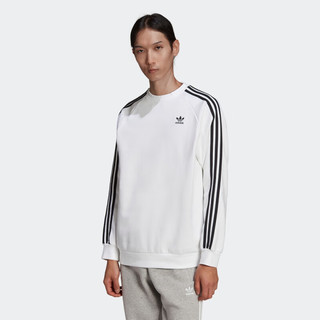 adidas ORIGINALS 3-STRIPES CREW 男子运动卫衣 HE9483 白色 XL