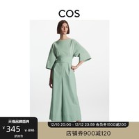 COS 女装 休闲版型阔腿垂感连体裤灰绿色2022春季新品1067483001