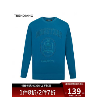 TRENDIANO X 怪兽大学 男士圆领卫衣 3NC1100680 孔雀蓝 L