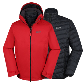 jack wolfskin 狼爪 active outdoor系列 男子三合一冲锋衣 5119611