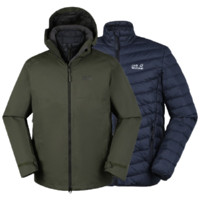 Jack Wolfskin 狼爪 ACTIVE OUTDOOR系列 男子三合一冲锋衣 5119611-5100 深苔绿 M