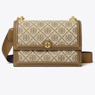 TORY BURCH 汤丽柏琦 T MONOGRAM系列 女士斜挎包 81000 榛子棕 迷你