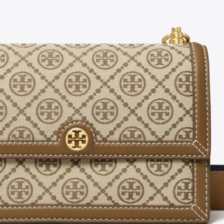 TORY BURCH 汤丽柏琦 T MONOGRAM系列 女士斜挎包 81863 榛子棕 中号