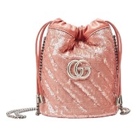 GUCCI 古驰 女士粉色时尚百搭水桶包单肩包5751639SYZP5967